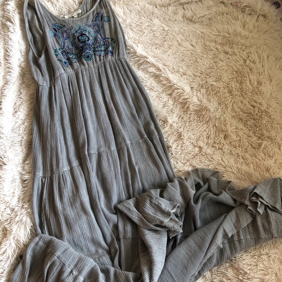 Boho Vibe Long Gray Maxi Dress! - Picture 6 of 6